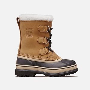 Big Kids SOREL Leather Caribou Snow Boots
